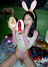 After some hot oral fun, ladyboy Mayvi gets her tight hole fucked with a dildo your hard cock. Great POV hardcore scene with a nice creampie